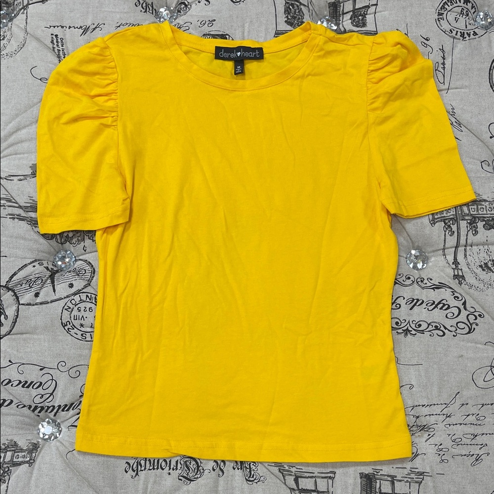 Derek Heart Puff Short Sleeve Shirt Top